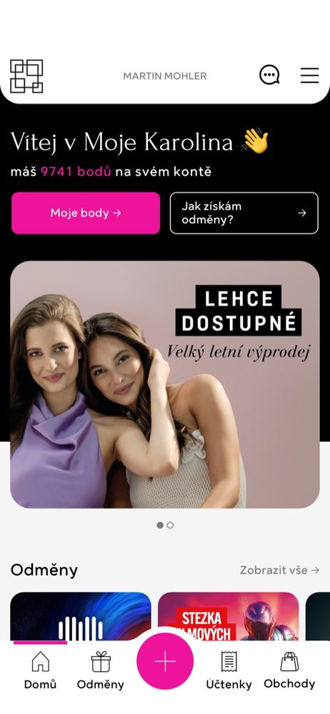 Náhled aplikace Moje Karolina